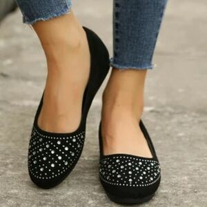 Womens rhinestones flats